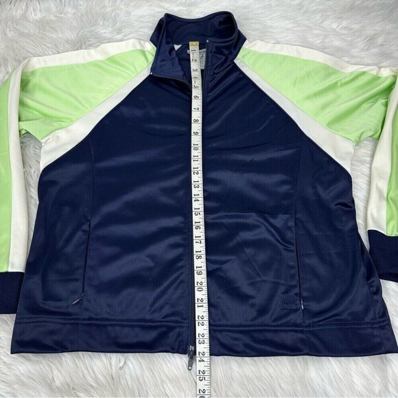 Oleg Cassini Sport Women’s Blue Vintage 90s Soft Shell Luxury Track Jacket M/C45 - Picture 13 of 15